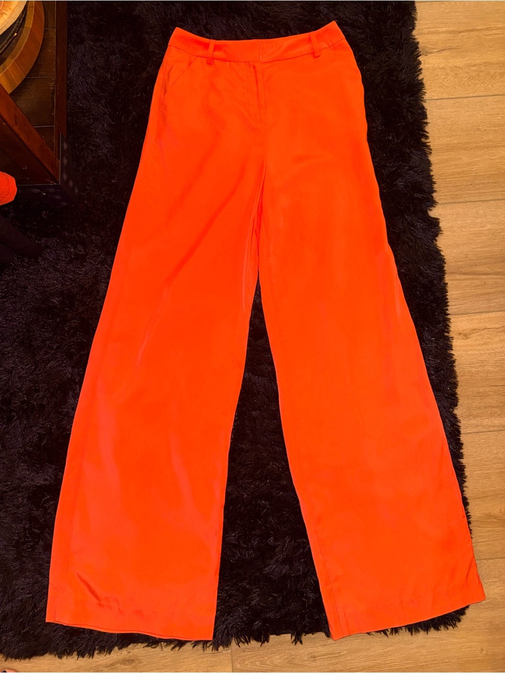 bebe Vibrant Orange Wide-Leg Trousers